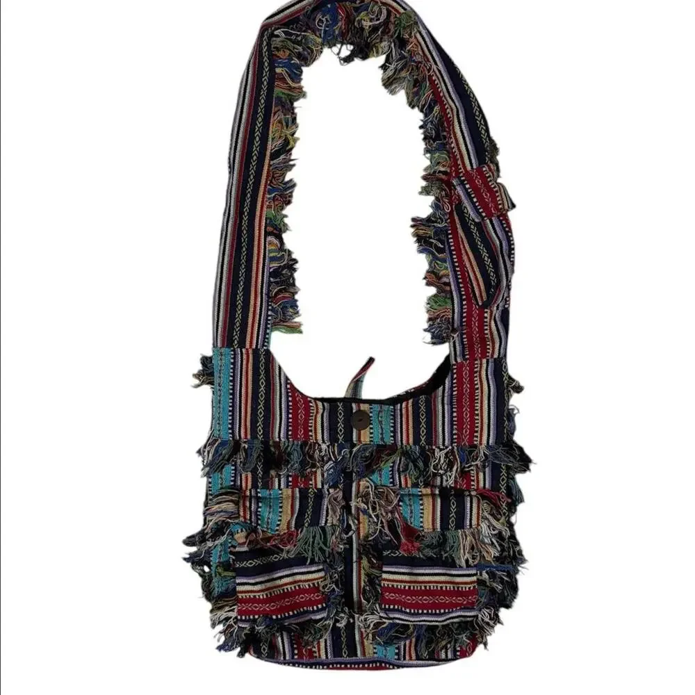 Multicoloured boho hippie style bag‎